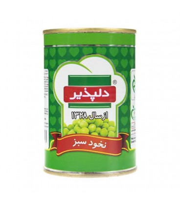 كنسرو نخود سبز(نخود فرنگي) دلپذير 410گ24ع 140ف