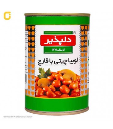 كنسرو لوبيا با قارچ دلپذير 420گ24ع 220ف